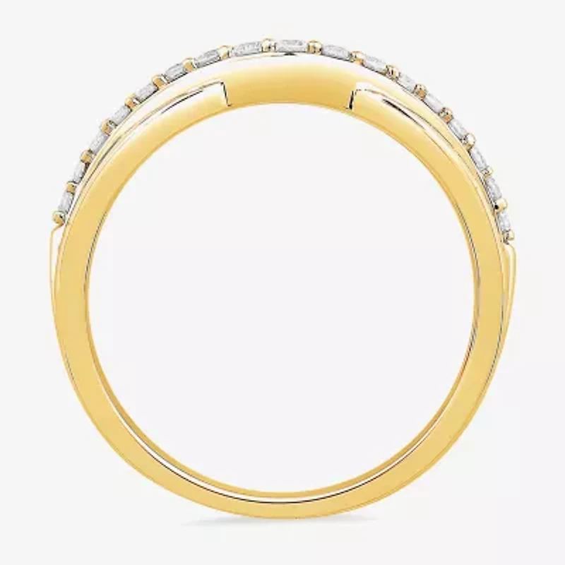 1/4 CT.T.W. Natural Diamond 10K or 14K Gold Curved Wedding Band