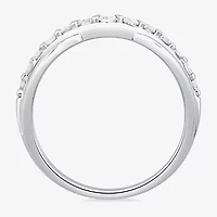 4MM 1/2 CT.T.W. Natural Diamond 10K or 14K White Gold Curved Wedding Band