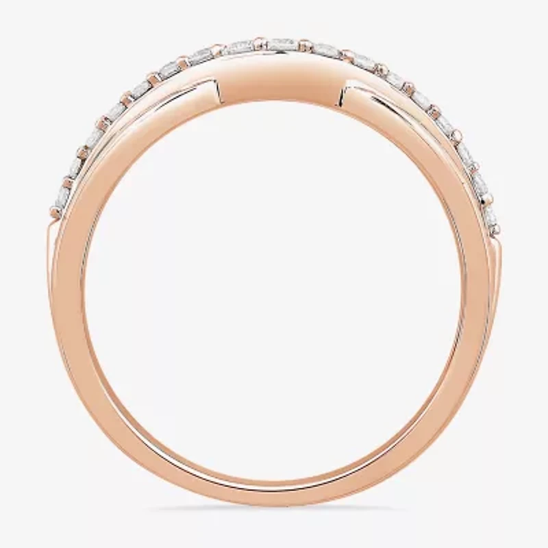1/4 CT.T.W. Natural Diamond 10K or 14K Gold Curved Wedding Band