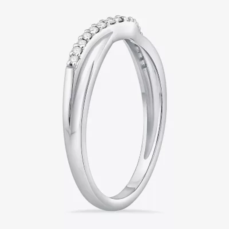 1/10 CT.T.W. Natural Diamond 10K or 14K Gold Curved Wedding Band