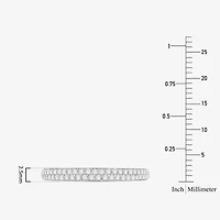 Micro Pave Womens 2MM 1/4 CT. T.W. Natural White Diamond 10K White Gold Anniversary Wedding Band