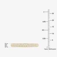 Micro Pave Womens 2MM 1/4 CT. T.W. Natural White Diamond 10K Gold Anniversary Wedding Band