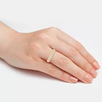 Micro Pave Womens 4MM 1/2 CT. T.W. Natural White Diamond 10K White Gold Anniversary Wedding Band
