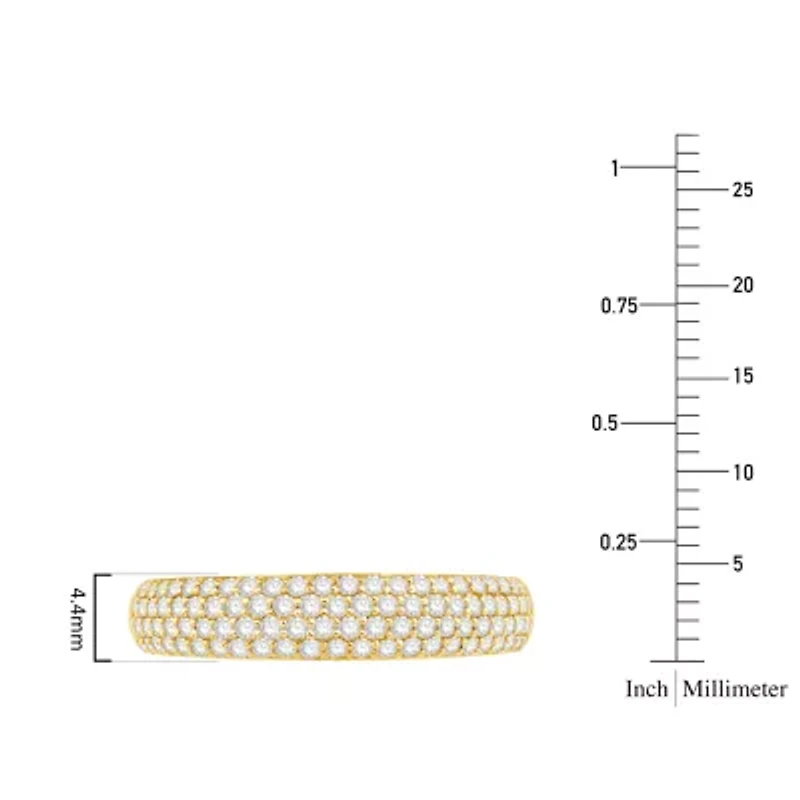 Micro Pave Womens 4MM 1/2 CT. T.W. Natural White Diamond 10K White Gold Anniversary Wedding Band