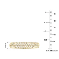 Micro Pave Womens 4MM 1/2 CT. T.W. Natural White Diamond 10K White Gold Anniversary Wedding Band
