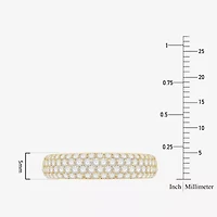 Micro Pave Womens 4MM 1/ CT. T.W. Natural White Diamond 10K White Gold Anniversary Wedding Band