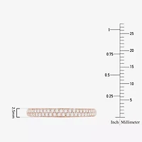Micro Pave Womens 2MM 1/4 CT. T.W. Natural White Diamond 10K Rose Gold Anniversary Wedding Band