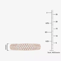Micro Pave Womens 4MM 1/ CT. T.W. Natural White Diamond 10K Rose Gold Anniversary Wedding Band