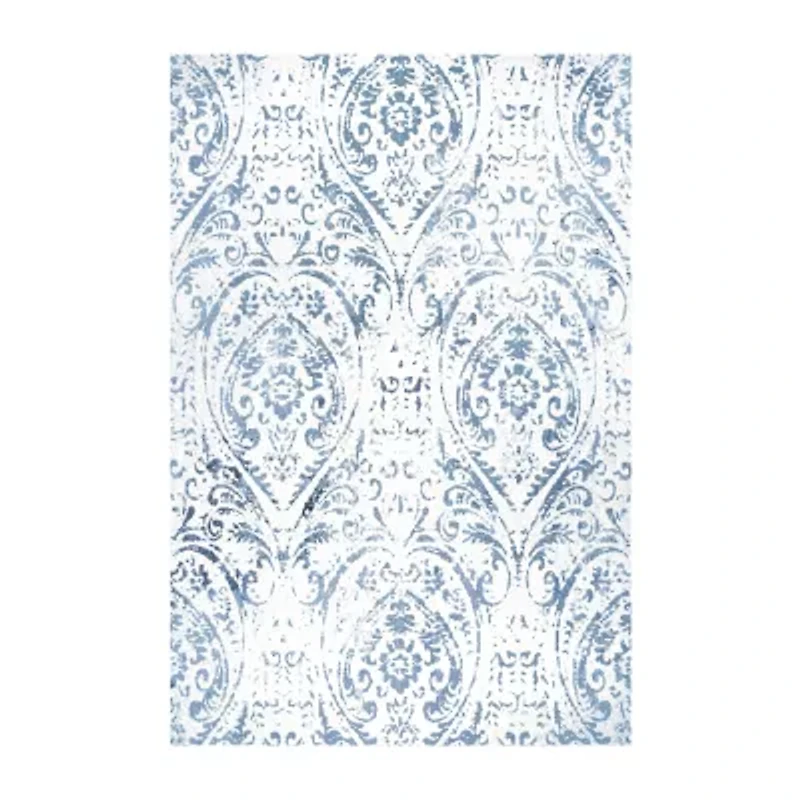 Nicole Miller Patio Sofia Juniper Damask Loomed Rectangular Outdoor Area Rug