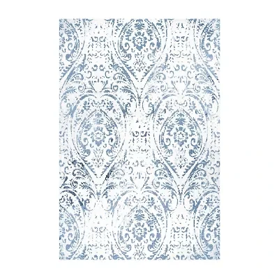 Nicole Miller Patio Sofia Juniper Damask Loomed Rectangular Outdoor Area Rug