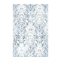 Nicole Miller Patio Sofia Juniper Damask Loomed Rectangular Outdoor Area Rug