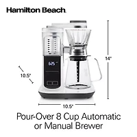 Hamilton Beach Convenient Craft Automatic or Manual Pour-Over Coffee Brewer