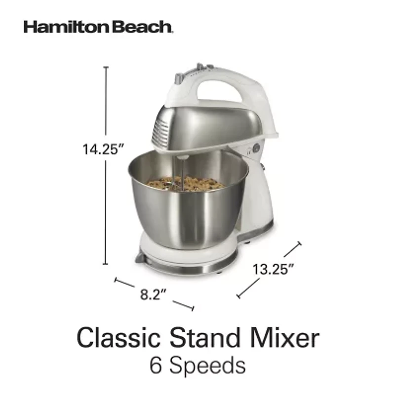 Hamilton Beach Classic Hand Stand Mixer with 4 Qt Stainless Steel Bowl
