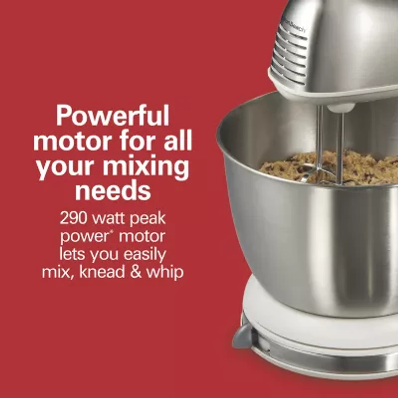 Hamilton Beach Classic Hand Stand Mixer with 4 Qt Stainless Steel Bowl