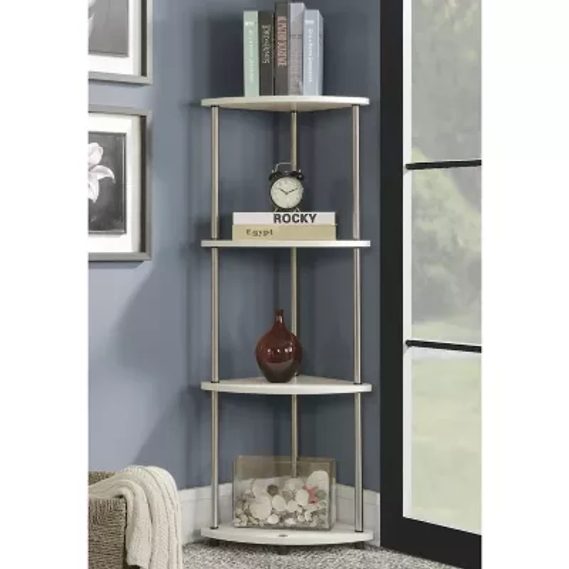 Designs2go No Tools 4-Shelf Corner Unit Bookshelf