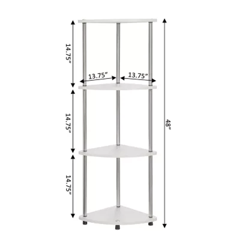 Designs2go No Tools 4-Shelf Corner Unit Bookshelf