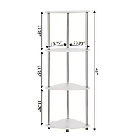 Designs2go No Tools 4-Shelf Corner Unit Bookshelf