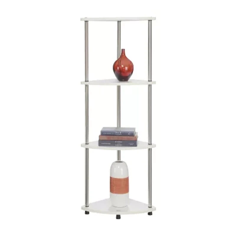 Designs2go No Tools 4-Shelf Corner Unit Bookshelf
