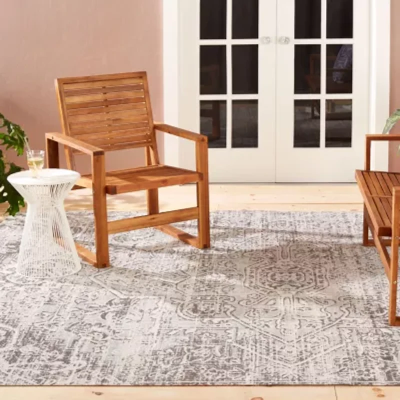 Nicole Miller Patio Sofia Fleur Medallion Loomed Rectangular Outdoor Area Rug