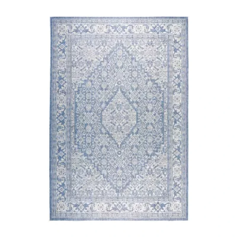 Nicole Miller Patio Country Dahlia Medallion Loomed Rectangular Outdoor Area Rug