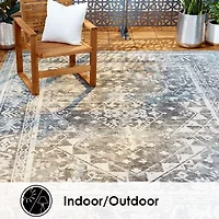Nicole Miller Patio Sofia Ivy Border Loomed Rectangular Outdoor Area Rug