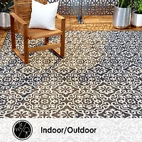 Nicole Miller Patio Country Danica Ikat Loomed Rectangular Outdoor Area Rug