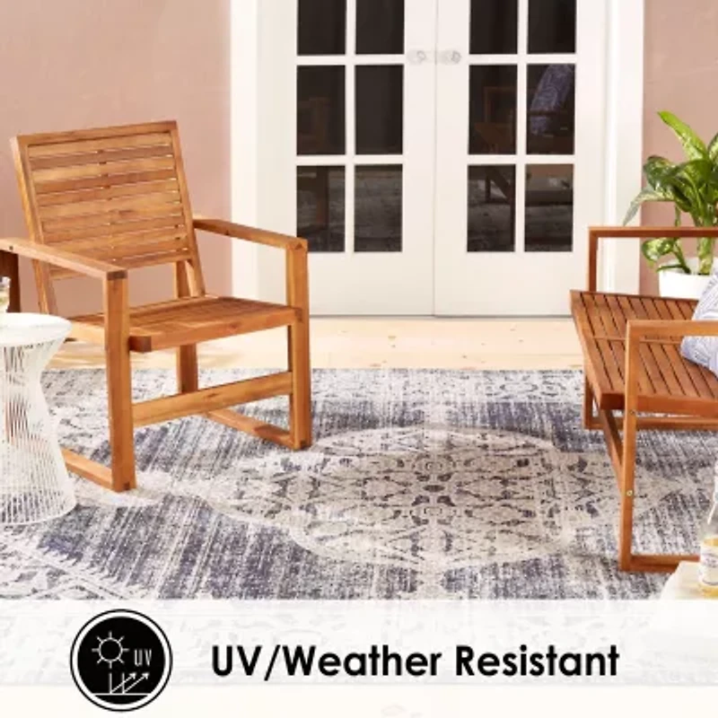 Nicole Miller Patio Sofia Magnolia Medallion Loomed Rectangular Outdoor Area Rug