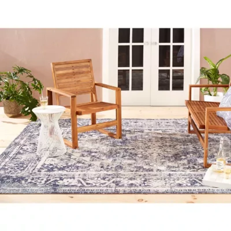 Nicole Miller Patio Sofia Ivy Border Loomed Rectangular Outdoor Area Rug