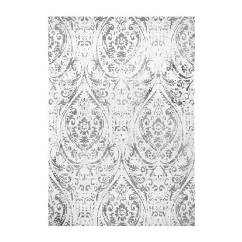 Nicole Miller Patio Sofia Juniper Damask Loomed Rectangular Outdoor Area Rug