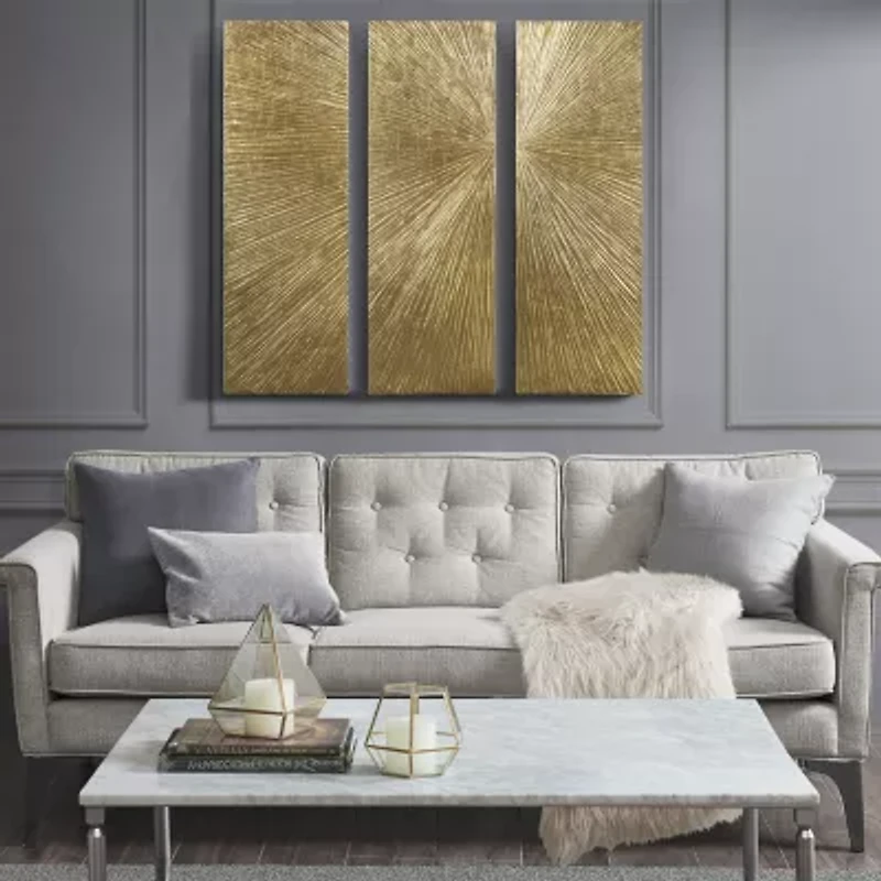 Madison Park Signature Sunburst Hand Painted Décor 3-pc. Wall Art Set
