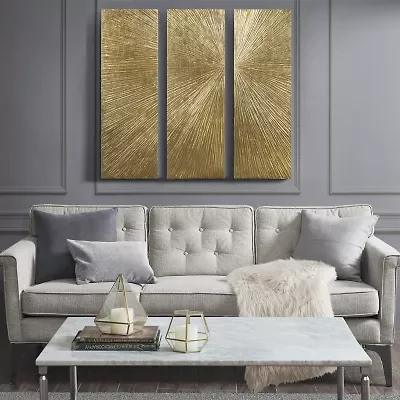 Madison Park Signature Sunburst Hand Painted Décor 3-pc. Wall Art Set