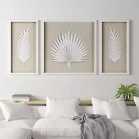 Madison Park Sabal Palm Rice Paper Shadow Box 3-pc. Wall Art Set