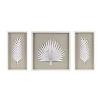 Madison Park Sabal Palm Rice Paper Shadow Box 3-pc. Wall Art Set