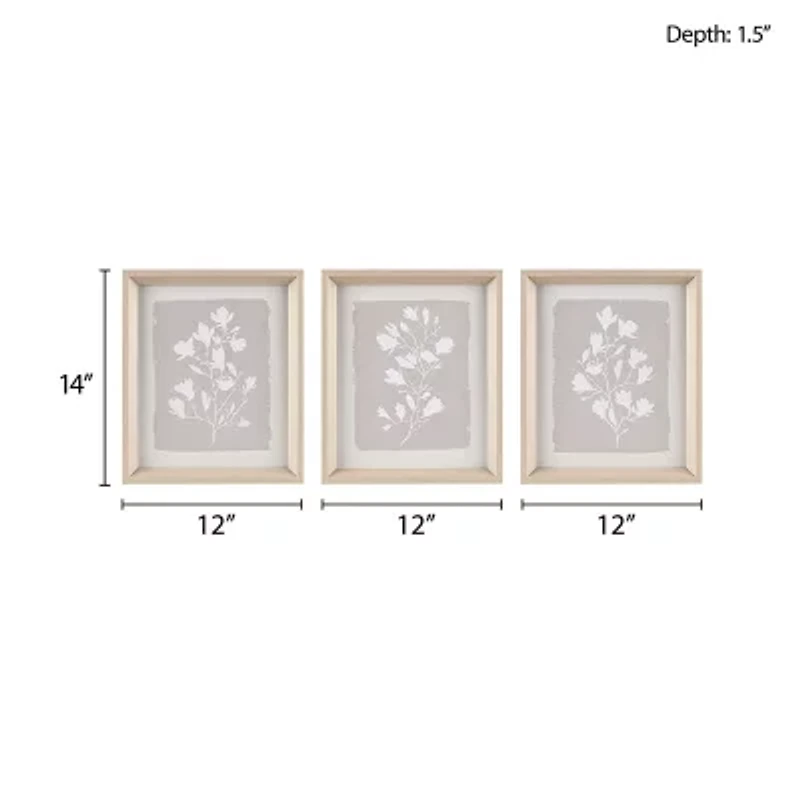 Madison Park Fair Florets 3-pc. Framed Wall Art Set