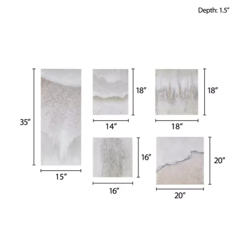 Madison Park Natural Essence Canvas 5pc Gallery Set Canvas Art