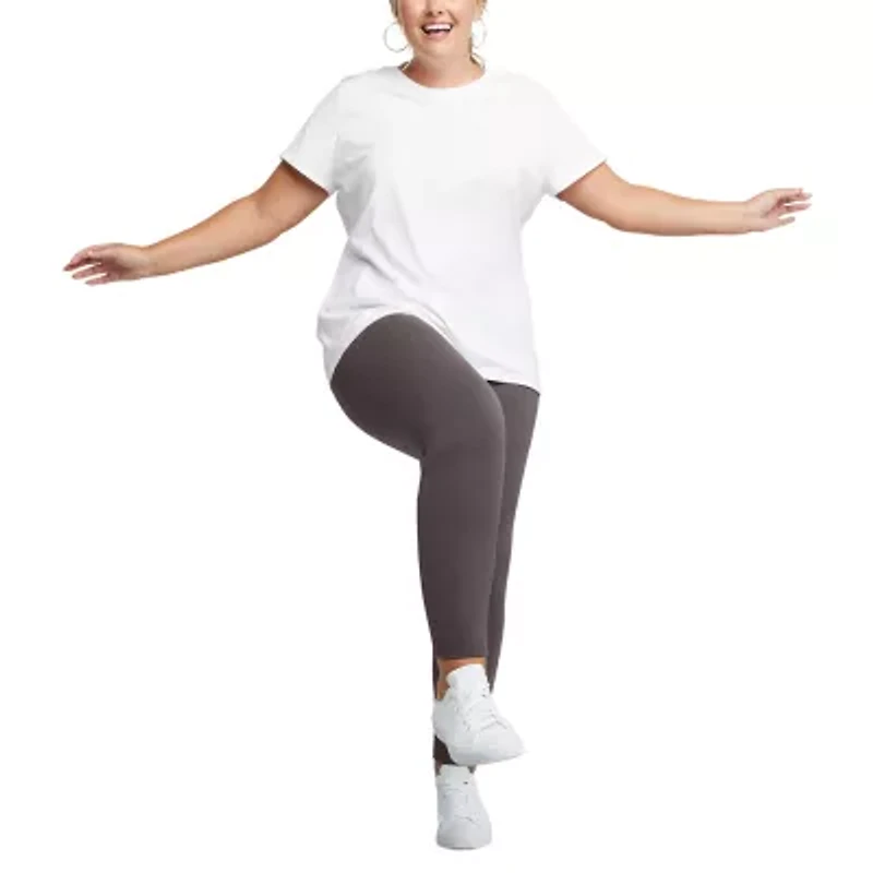 JMS by Hanes Womens High Rise Full Length Leggings Plus