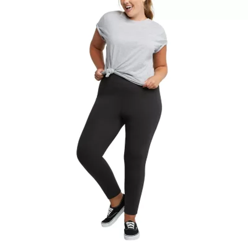 JMS by Hanes Womens High Rise Full Length Leggings Plus