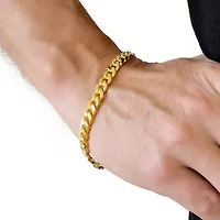 Mens 14K Gold 9 Inch Semisolid Curb Chain Bracelet
