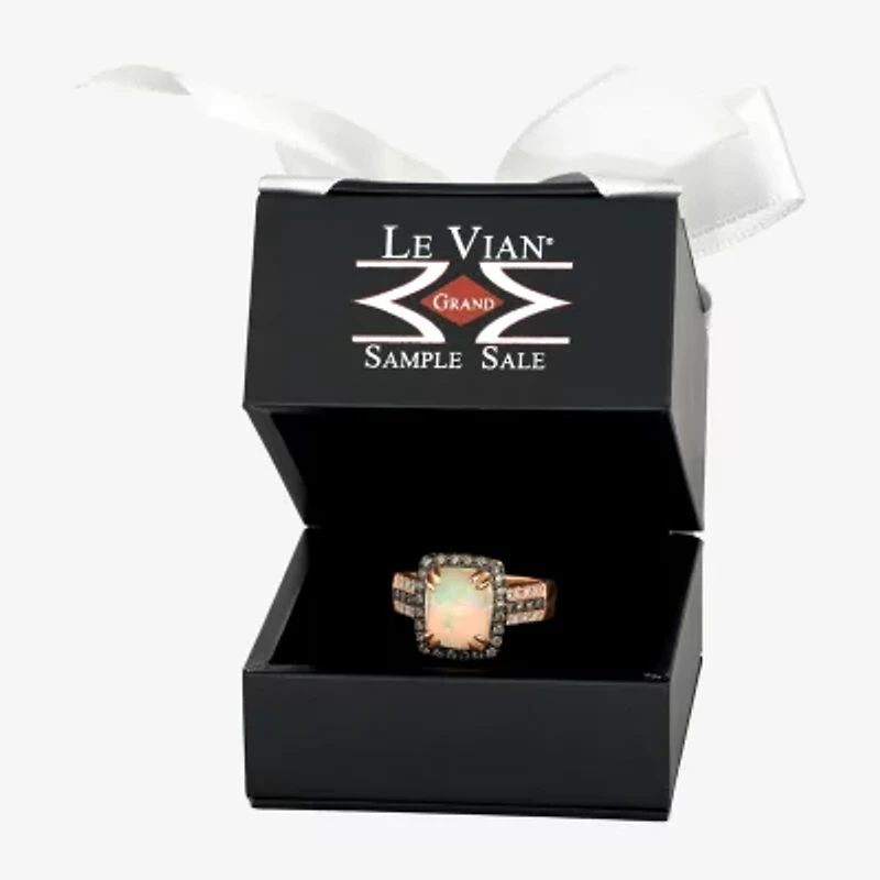 Le Vian® Grand Sample Sale™ Ring featuring 1 5/8 CT. Neopolitan Opal™ 1/3 CT. Chocolate Diamonds® 1/6 CT. Nude Diamonds™ set in 14K Strawberry Gold®