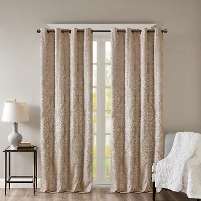 Madison Park Elysia Grommet Top Energy Saving 100% Blackout Set of 2 Curtain Panel