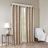 Madison Park Elysia Grommet Top Energy Saving 100% Blackout Set of 2 Curtain Panel