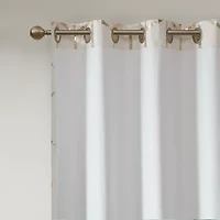 Intelligent Design Khloe Geometric Metallic Grommet Top Energy Saving 100% Blackout Set of 2 Curtain Panel