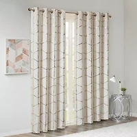 Intelligent Design Khloe Geometric Metallic Grommet Top Energy Saving 100% Blackout Set of 2 Curtain Panel