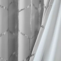 Intelligent Design Khloe Geometric Metallic Grommet Top Energy Saving 100% Blackout Set of 2 Curtain Panel