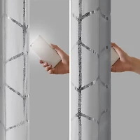 Intelligent Design Khloe Geometric Metallic Grommet Top Energy Saving 100% Blackout Set of 2 Curtain Panel