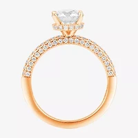 (H-I / SI1-SI2) Womens 2 CT. T.W. White Diamond 10K or 14K Gold Round Side Stone Engagement Ring