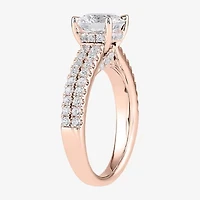 H-I / SI1-SI2) Womens / CT. T.W. Lab Grown White Diamond 10K or 14K Gold Round Side Stone Engagement Ring