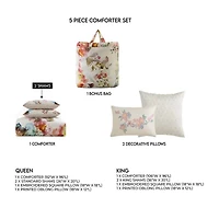 Bebejan Antique Flowers 5-pc. Midweight Reversible Comforter Set