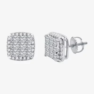 (H-I / Si2-I1) 2 CT. T.W. Lab Grown White Diamond 10K White Gold 10.6mm Stud Earrings
