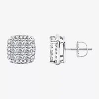 (H-I / Si2-I1) 2 CT. T.W. Lab Grown White Diamond 10K White Gold 10.6mm Stud Earrings